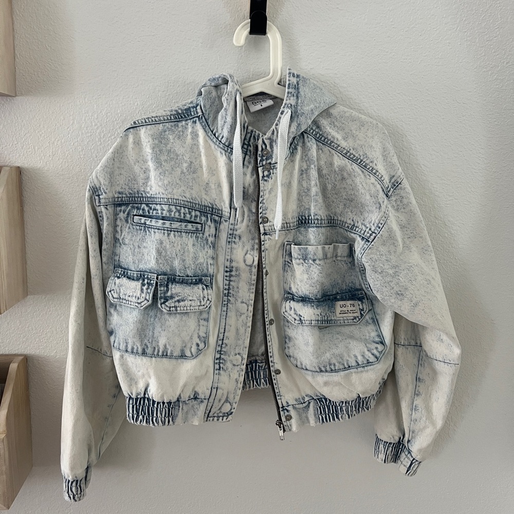 Urban Outfitters acid wash bomber jean jacket